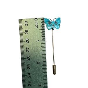 Pretty Vintage enamel Blue Butterfly floral Brooch Pin